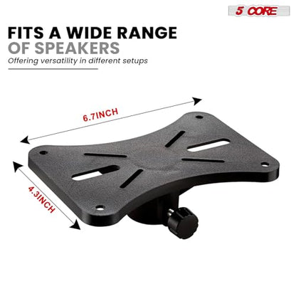 5 Core Speaker Stand Pair Universal Mount Steel Construction 132 Lb Capacity Stable Tripod w/Adjustable Height 36” w 35mm Compatible Insert Metal Safety Pin Included Bag - color: RED