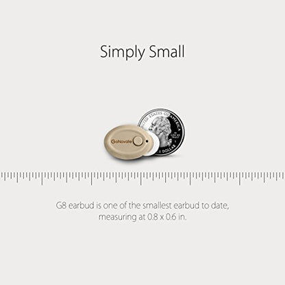 G8 Bluetooth Earpiece Wireless Mini Earbud, 6 Hrs Playtime 2 Magnetic USB Chargers Invisible Headphone Tiny Smallest Headset Car Earphone with Mic for Samsung Galaxy -Khaki (1 Piece) - color: Khaki
