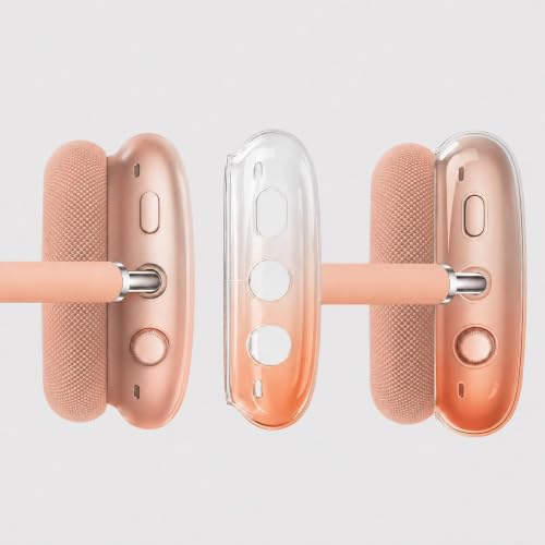 MOLOPPO Case Cover for AirPods Max, Clear Purple Gradient | Soft TPU, Anti-Scratch, Transparent, Ultra Protective - color: D-Gradient Brown