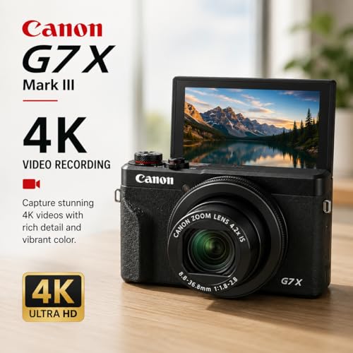 Canon PowerShot G7 X Mark III Digital Camera Bundle with 64GB SD Card, Wireless Lavalier Microphone System, Hardshell Camera Case, Card Reader & Cleaning Kit (Silver)
