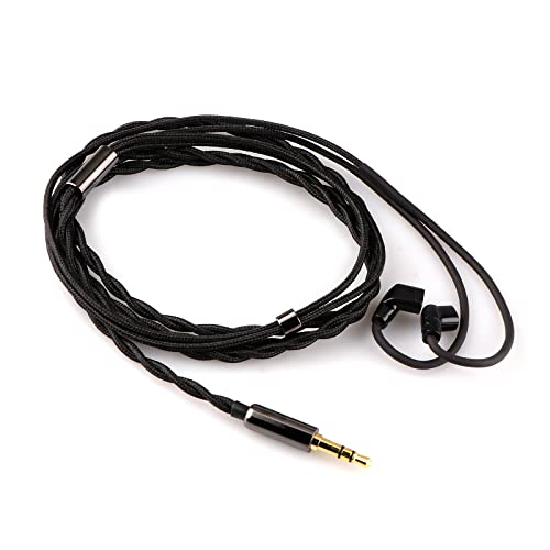 Linsoul Tripowin Zombur 4N OFC in Ear Monitor Cable, 3.5mm Plug, 1.25m | High Purity Oxygen Free Cable HiFi Wired IEM Cable, Cotton Yarn Outer Layer, for Musician Audiophile, w/o Mic, Recessed 2pin - size: Recessed 2-Pin, style: Without Mic