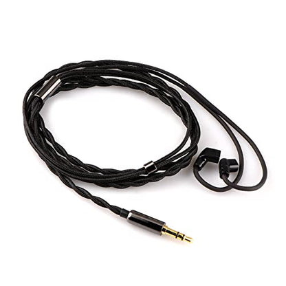 Linsoul Tripowin Zombur 4N OFC in Ear Monitor Cable, 3.5mm Plug, 1.25m | High Purity Oxygen Free Cable HiFi Wired IEM Cable, Cotton Yarn Outer Layer, for Musician Audiophile, w/o Mic, Recessed 2pin - size: Recessed 2-Pin, style: Without Mic