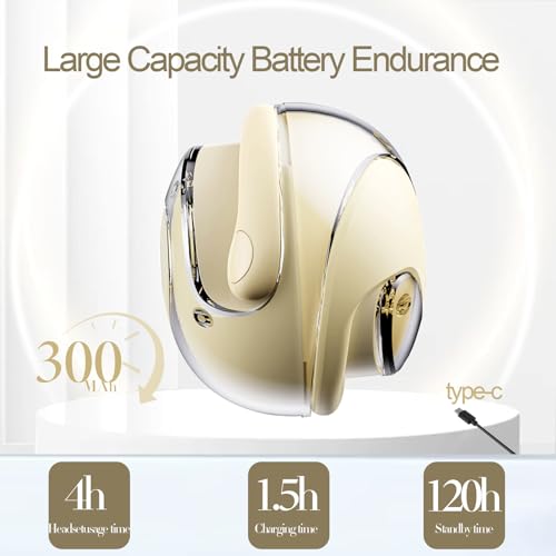 Open Ear Headphones Wireless Bluetooth 5.4, Air Conduction Wireless Bluetooth Earphone, OWS Hanging Earphones with Earhooks and Mic, Open Ear Earbuds IPX5 Waterproof for Sports Gaming Driving(Khaki) - color: Khaki