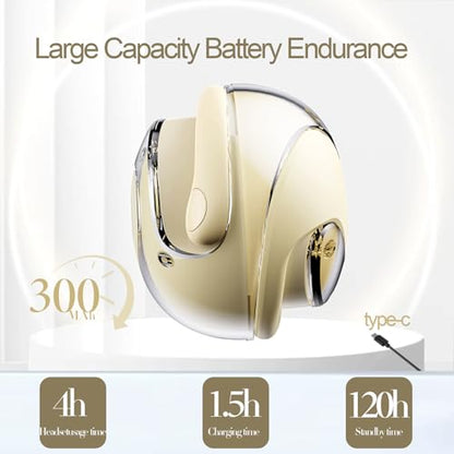 Open Ear Headphones Wireless Bluetooth 5.4, Air Conduction Wireless Bluetooth Earphone, OWS Hanging Earphones with Earhooks and Mic, Open Ear Earbuds IPX5 Waterproof for Sports Gaming Driving(Khaki) - color: Khaki