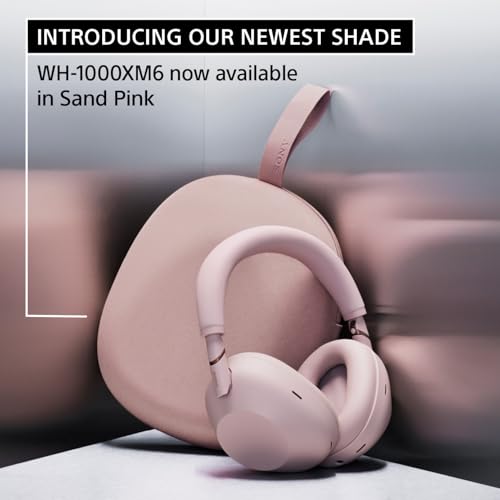 Sony WH-1000XM6 The Best Noise Cancelling Wireless Headphones, Sand Pink | HD NC Processor QN3, 12 Microphones, Adaptive NC Optimizer, Mastered by Engineers, Studio-Quality, Up to 30 Hrs of Battery - color: SAND PINK