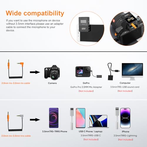COMICA BoomX-D2 Wireless Lavalier Microphone for Camera iPhone & Android | 656ft Stable Range, Noise Cancelling, Dual Lapel Mic System with 2 Transmitters, Ideal for Vlog, YouTube, Content Creators
