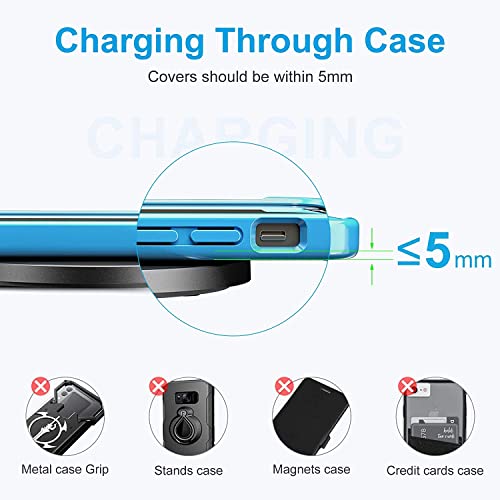 20W Fast Wireless Charger Pad,USB-C Wireless Phone Charging Station | Metal Frame Design,[20W SUPER Fast Charging] Wide Compatible with iPhone 17-11/Airpods,Samsung Galaxy/Buds,LG/Pixel -Black - color: Mirror