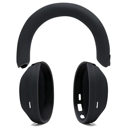 WC ShellZ XM5 - Exterior Shell & Headband Covers for Sony WH1000XM5 | Made by Wicked Cushions | Protective, Made with Premium Silicone | Black - color: Black