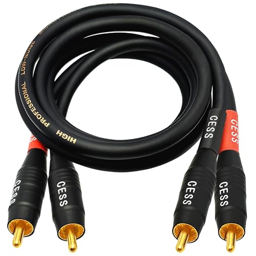 CNCESS CESS-075-2f Heavy Duty Waterproof RCA Cable, Phono Male to Male (2 FT) - size: 2 FT