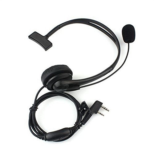 KENMAX® 2 Pin Headband Microphone Mic Earpiece for Two Way Radio BaoFeng UV-5R UV-B5 UV-B6 BF-888S WOUXUN TG-UV2 KG-UVD1P PUXING PX-888K Keenwood TK-3107 - color: Pack of 10