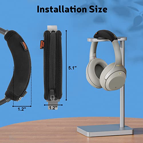 Replacement Headband Cushion Pad Cover Compatible with Sony WH-1000XM2/WH-1000XM3/WH-1000XM4 Noise Canceling Stereo Headset, Head Band Protector Pad Headband Cover (Black) - color: Black