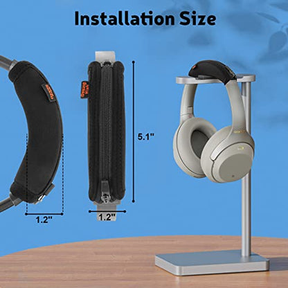 Replacement Headband Cushion Pad Cover Compatible with Sony WH-1000XM2/WH-1000XM3/WH-1000XM4 Noise Canceling Stereo Headset, Head Band Protector Pad Headband Cover (Black) - color: Black