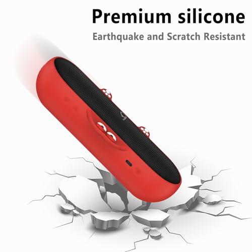 Geiomoo Silicone Case for Beats Pill (2024 Release) Speaker, Protective Portable Scratch Shock Resistant Cover (Red) - color: Red