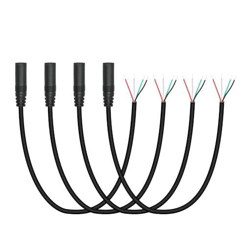 4Pcs 3.5mm Female Plug to 4Pin Bare Wire Open End Cable 1.6FT, TRRS 4 Pole 1/8'' Female Jack Stereo Audio Wire Replacement, for Earphone Microphone DIY Replacement & Repair - color: 3.5mm Female Plug TRRS 4 Pole - 0.5M/1.6FT