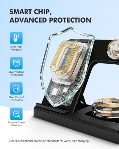 3-in-1 Charging Station for Samsung, Foldable Wireless Charger Stand | Android Phone and Watch Charger for Samsung S26/S25/S24/S23/S22/S21, Note 20/10, Z Fold 6/5, Galaxy Buds and Watch-Black - color: Black 9