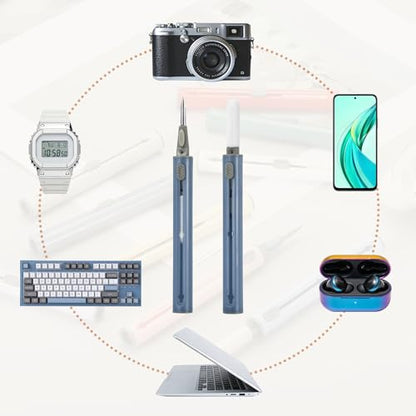 4PCS Earphone Cleaner Kit - Ultra Portable Multi-Function Cleaner Kit Soft Brush for Bluetooth Earphones Case Cleaning Tools, Dark Blue - color: Dark Blue
