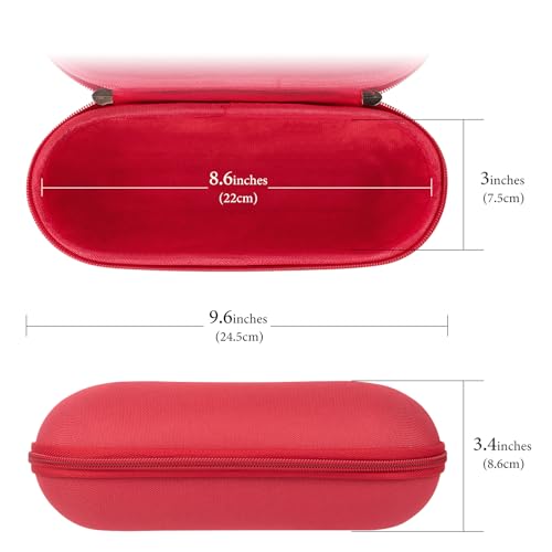 Geekria Shield Speaker Case Compatible with Beats Pill Cover, Replacement Hard Shell Portable Speaker Protective Carrying Bag with Keychain Hook (Red) - color: Red