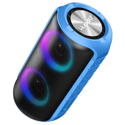 Hupoaf Bluetooth Speaker, 2026 New Portable Wireless Speaker with 6D Loud Sound, IPX7 Waterproof Stocking Stuffers, HD Call, RGB Lights, 12H Playtime for Home/Party/Outdoor/Beach, White Elephant Gift - color: Light Blue