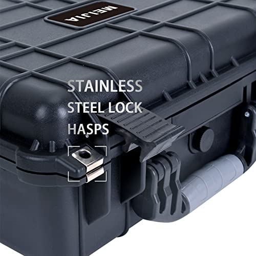 MEIJIA All Weather IP67 Waterproof Hard Camera Case,Hard Protective Case,Hard Case with Customizable Foam,Fit Use of Drones,Camera,Equipments,Pistols(Black,20.62 x16.85x8.11inches) - color: Black, size: 20.62 x16.85x8.11inches