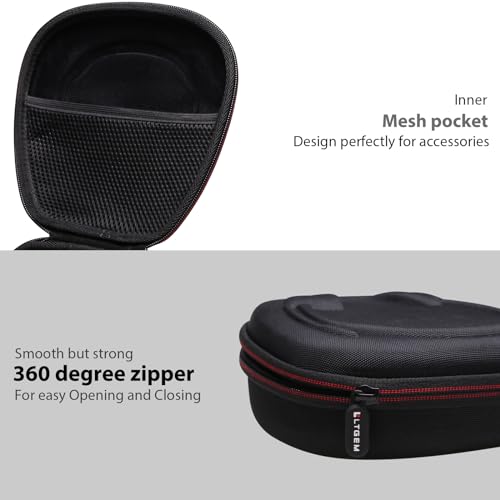 Case for Logitech H390/H391/Zone 301/H111/H570e Wired Headset Black | Hard Carrying Travel Wired Headset Case for Logitech H390/H391/Zone 301/H111/H570e & JIAMQISHI/Poly Blackwire 3220/AOC - color: Black