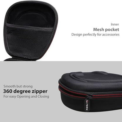 Case for Logitech H390/H391/Zone 301/H111/H570e Wired Headset Black | Hard Carrying Travel Wired Headset Case for Logitech H390/H391/Zone 301/H111/H570e & JIAMQISHI/Poly Blackwire 3220/AOC - color: Black