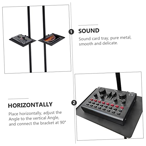 Toddmomy Clip Microphone Stand Low Profile Mic Arm for Microphone Sound Tray Broadcast Rack