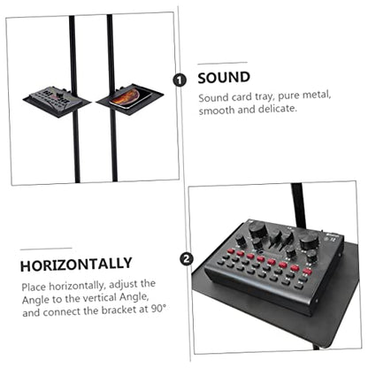 Toddmomy Clip Microphone Stand Low Profile Mic Arm for Microphone Sound Tray Broadcast Rack