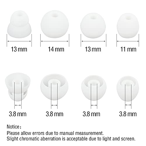 Replacement Silicone Ear Tips Earbuds Buds Set Compatible with Powerbeats Pro Beats Wireless Earphone Headphones,4 Pairs（White） - color: White