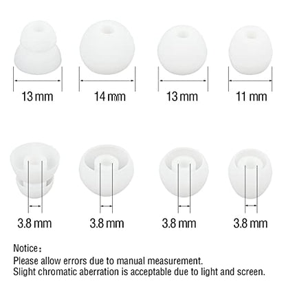 Replacement Silicone Ear Tips Earbuds Buds Set Compatible with Powerbeats Pro Beats Wireless Earphone Headphones,4 Pairs（White） - color: White