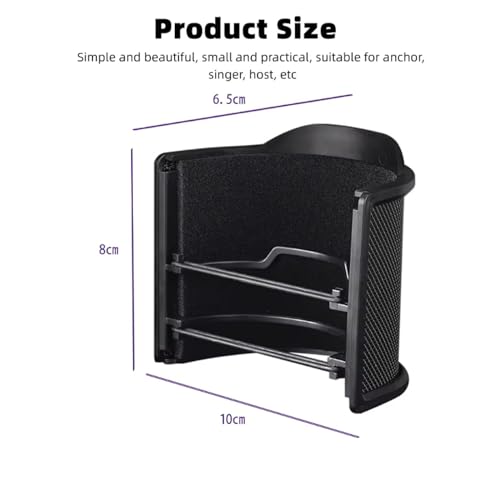 Pop Filter,Microphone Filter, U Shape Mic Filter 3 Layer Compact Windscreen for Speaking or Singing