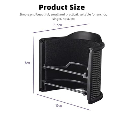 Pop Filter,Microphone Filter, U Shape Mic Filter 3 Layer Compact Windscreen for Speaking or Singing