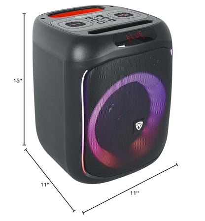 Rockville ROCKBOX PRO V2 150W Portable Bluetooth Speaker, LED Party Lights, TWS Pairing, Mic Input, for Outdoor Events and Karaoke | 12-Hour Rechargeable Battery, 150W Peak, 40W RMS. Bluetooth 5.1, TWS Pairing, USB/AUX/Mic Inputs, 40ft Wireless Range