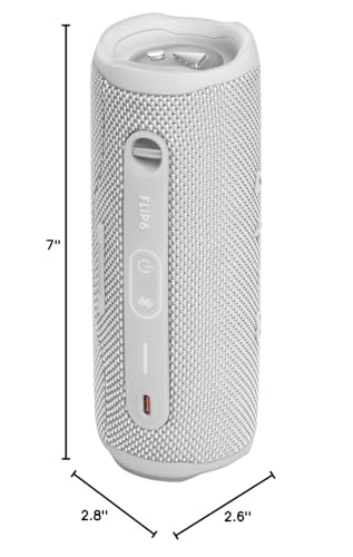 JBL Flip 6 - Portable Waterproof Speaker - White | Louder, more powerful sound, IP67 waterproof and dustproof, 12 Hours of Playtime, Bold design - color: White