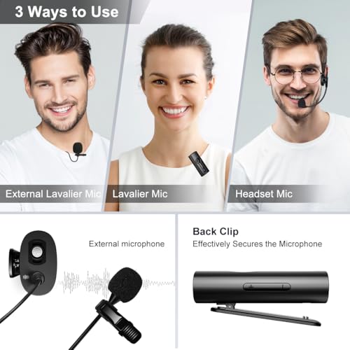 KIMAFUN Wireless Lavalier Microphone System, Wireless 2.4GHz Lapel Mics Handheld Mic 2 in 1 for Teaching, Teachers, Speech, Tour Guiding, Speaker, Amplifier, PA System, Broadcast, KM-G70(1TX1RX) | for Teaching, Teachers, Speech, Tour Guiding, Speaker, Amp