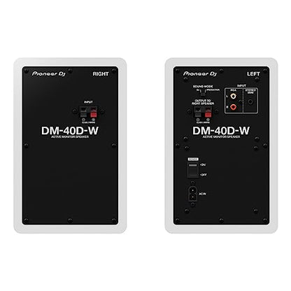 Pioneer DJ DM-40D 4-inch Active Desktop Monitor Speakers, Pair, White - style: DM-40D-W