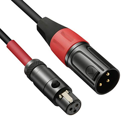 Mini XLR Female to Regular XLR Male Pro Lapel Microphone Cable,3.3FT | Shielded OFC Hi-Fi Sound Mini XLR Female to XLR Male Cable With Gold-Plated & Copper Housing for Blackmagic Pocket 4K - size: 3.3 feet