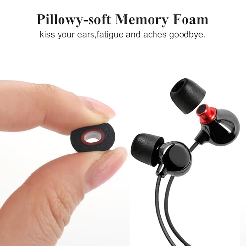 6 Pairs Memory Foam Earbud Tips Slow-rebound Foam Earbud Tips Fits for 4.5mm-5.5mm in-Ear Earphones Blocking Noise Earbuds Tips with Storage Box S/M/L 3 Sizes Ear Replacement Tips (Inner 4.5mm, Black) - size: S/M/L (Inner size: 4.5mm)