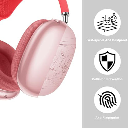 Compatible with Apple AirPods Max Case,Clear Soft TPU Anti-Scratch,Ear Pad Case Cover/Ear Cups Cover/Headband Covers for AirPods Max Headphones,Red - color: D-Red, size: Clear case