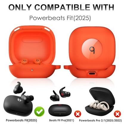 for Beats Powerbeats Fit Case Cover, Shockproof Magnetic Case - color: Orange
