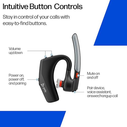 Poly Voyager Legend 30 - Bluetooth Headphones with Mic - Discreet Boom & 4 Noise-Canceling Mics - WindSmart Technology - All-Day Comfort - Seamless Connectivity - Smart Sensors & Call Controls - style: Legend 30
