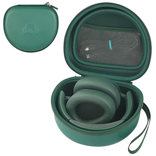 Hard Headphone Case for JLab JBuds Lux ANC/Raycon The Everyday, Green | Foldable Over-Ear Headphones Travel Carrying Case,Mesh Pocket,Hard Eva Shell - color: Green