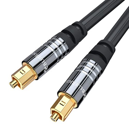 BlueRigger Digital Optical Audio Toslink Cable (1.5FT, Fiber Optic, Aluminum Shell, 24K Gold-Plated) - Compatible with Home Theatre, Sound Bar, TV, Xbox, PlayStation PS4 – Premium Series - size: 1.5FT, style: Straight Toslink