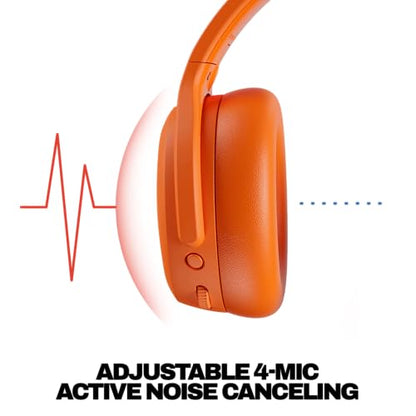 Skullcandy Crusher ANC 2 Noise Cancelling Wireless Headphones - Hazard | Multi-Sensory Crusher Bass, Over-Ear Fit, Bluetooth, 60 Hours Battery, Working Out, Gym, Travel, Studying, Music, Gaming - color: Hazard
