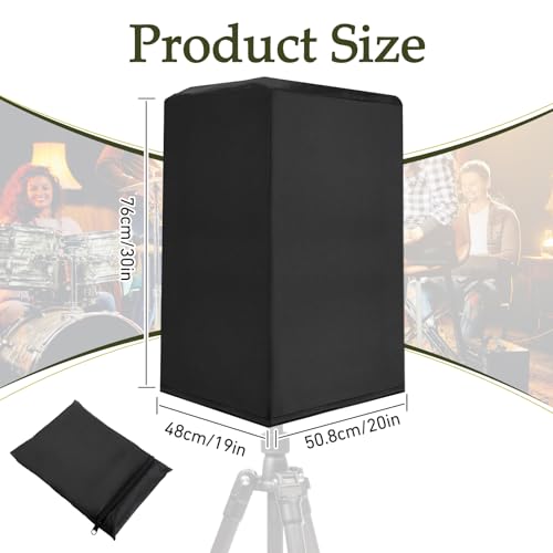 Protective Speaker Cover Dust-Proof Audio Equipment Shield Upright Speaker Bag for Outdoor, Multiple Sizes, Black(19 * 20 * 30inch)