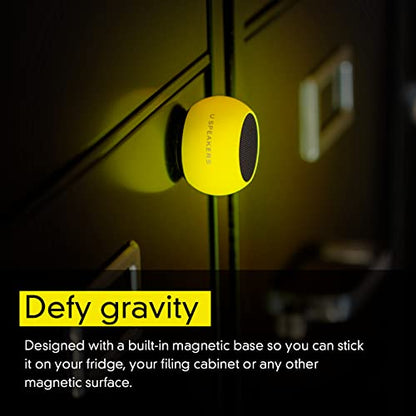 Fashionit U Mini, Tiny Bluetooth Speaker with Magnetic Base, Glow Orange | aluminum shell, Wireless, TWS stereo pairing, 30 foot range, rechargeable battery, magnetic base, travel and gifting - color: Glow in the Dark Orange