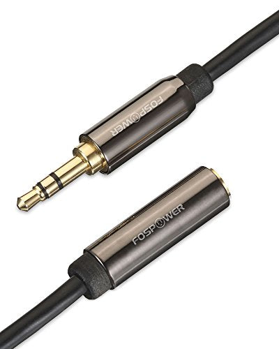 FosPower (2 Pack 3.5mm Male to Female Extension Cable 24K Gold Plated 15FT | 2-pack 15FT 3.5mm male to female stereo audio extension cables with 24K gold-plated connectors for headphones & stereos. - size: 15ft-2Pack