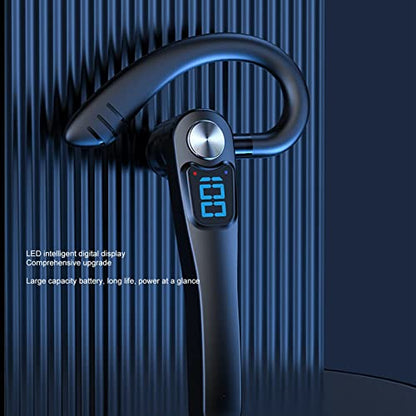 Bluetooth Earpiece, Single Ear Earphone, Hands Headset with LED Display, Voice Control for Driving Business