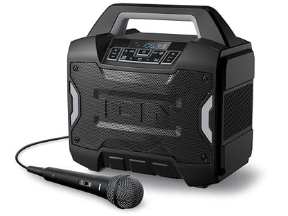 ION Sport Boom 60W Portable Bluetooth Outdoor Speaker | Water Resistant, Radio, Karaoke Mic, USB Charging, Stereo Linking, Bass Boost and App Control, for Parties and Outdoor Events - style: Sport Boom