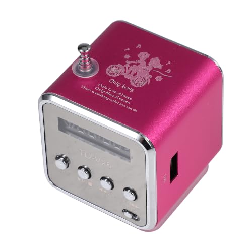 Mini Wireless Portable Bluetooth FM Radio Speaker MP3 Player,Pink - color: Pink