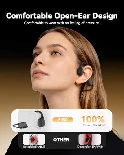 ANSTEN Swimming Headphones Bluetooth 6.0 Bone Conduction Headphones IPX8 | Earbuds with MP3 Mode 8GB Memory Open Ear Earphones, Underwater Headphones for Swimming Running Surfing Cycling